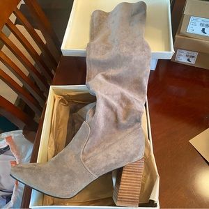 Gray on er the knee boots